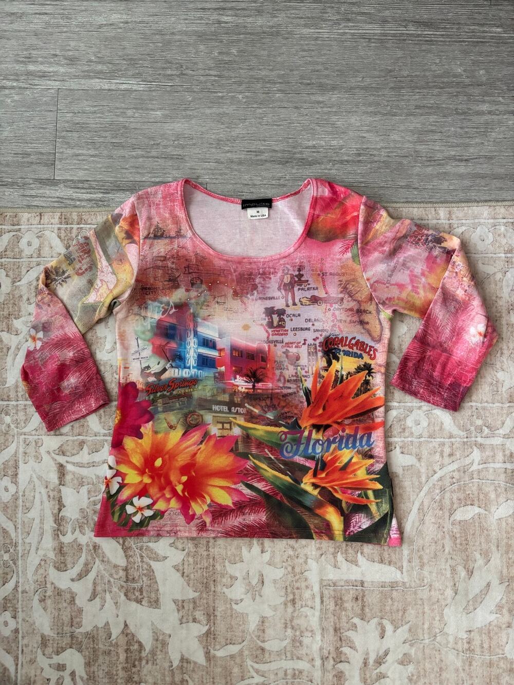 Impulse California Florida Graphic Blouse